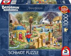 Schmidt Spiele 1000 db-os puzzle - Benjamin Blümchen - A day at the Neustadter Zoo, Thomas Kinkade (58423) (58423)