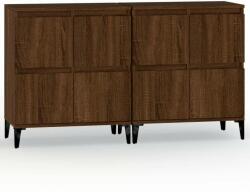 vidaXL 2 db barna tölgy színű szerelt fa tálalóasztal 60 x 35 x 70 cm (3185766) - pepita