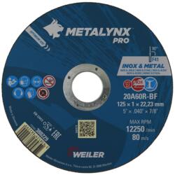 WEILER Vágókorong 125 x 1.0 x 22.23 mm PRO INOX 80m/s - Metalynx (20A60R-BF)
