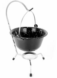 Perfect Home Set pentru servire ceaun, emailat, negru perlat, 0.8 L, suport cromat (489054) - artool Ceaun