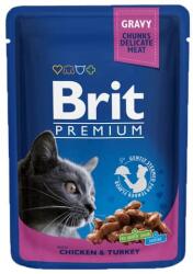  Brit Premium Cat Pouches with Chicken & Turkey - 4x100 g