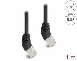 Delock Cablu de retea RJ45 Cat. 6A S/FTP unghi sus/sus 45 grade 1m Negru, Delock 80269 (80269)