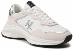 Karl Lagerfeld Sneakers KARL LAGERFELD KL53165 White Lthr/Textile W/Silver Bărbați