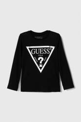 GUESS gyerek pamut hosszú ujjú felső fekete - fekete 118-122