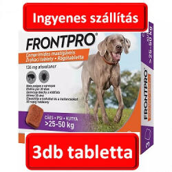 Boehringer Ingelheim FRONTPRO® rágótabletta kutyáknak (>25-50 kg) 136 mg; 3db tabletta , Termék szavatosság : 2026.02. 28