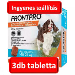 Boehringer Ingelheim FRONTPRO® rágótabletta kutyáknak (>10-25 kg) 68 mg; 3db tabletta , Termék szavatosság : 2026.02. 28