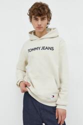 Tommy Hilfiger pamut melegítőfelső bézs, férfi, nyomott mintás, kapucnis - bézs XL - answear - 33 990 Ft