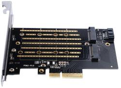 ORICO PCI-E bővítőkártya - PDM2 /36/ (PCI-E 3.0 x4, Kimenet: M. 2 NVMe, Max. : 2x 2TB, M-key/B-key) (ORICO-PDM2-BP) - smart-otthon