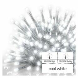 EMOS Standard LED sorolható füzér, villogó - jégcsapok, 2, 5 m, kültéri, hideg fehér (D1CC02)