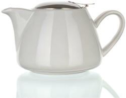 BANQUET Ceainic din ceramică cu capac din inox şi sită Bonnet culoare albă BANQUET