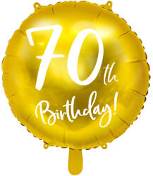 PartyDeco S. r. o 70. Évszámos lufi, fólia, arany, happy b, 18"/45cm