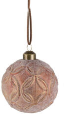 Karácsonyi Dekoráció üveg Gömb Antik Körös Bronz 8cm (5995687253969)
