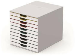 DURABLE Irattároló, műanyag, 10 fiókos, DURABLE "VARICOLOR® 10", fehér (763027) - iroszer24