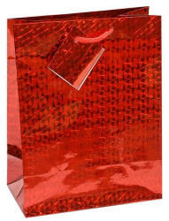 Creative Dísztasak CREATIVE Special hologram M 18x23x10 cm egyszínű piros sodort füles (75031) - papir-bolt