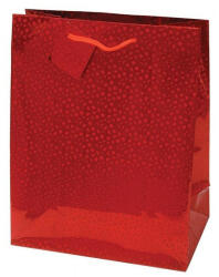 Creative Dísztasak CREATIVE Special Hologram L 26x32x12 cm egyszínű piros sodort füles (71279) - papir-bolt