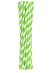 Godan Green Stripes zöld rugalmas papír szívószál 12 db-os (MLG126808)