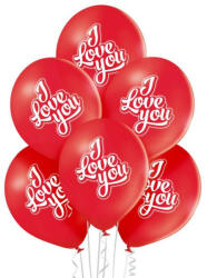 Godan I Love You Red léggömb, lufi 6 db-os 12 inch (30 cm) (MLG003598)