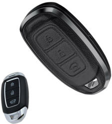 Hyundai 3 gombos smart kulcs aluminium+bőr tok (LHY022)