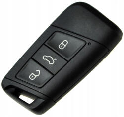 Skoda 3 gombos smart kulcsház fekete (VW000067)