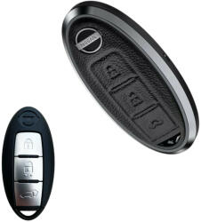  Nissan 3 gombos smart kulcs aluminium+bőr tok (LNI021)
