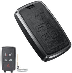 Range Rover 5 gombos smart kulcs alumínium+bőr tok (LLR011)