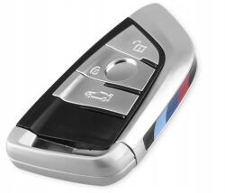 BMW 3 gombos kulcsház ezüst (BM000035)