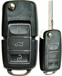  Volkswagen 3 gombos bicsakulcsház fekete vízálló (VW000045)