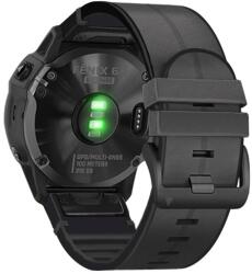 gigapack Pótszíj (egyedi méret, 26 mm, bőr hatású, állítható, QuickFit csatlakozás) FEKETE Garmin Fenix 6X, Garmin Fenix 6X Pro Solar, Garmin Fenix 5X, Garmin Fenix 7X, Garmin Fenix 6X Pro, Garmin Fe (GP-14925