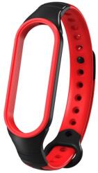 gigapack Pótszíj (egyedi méret, szilikon, lyukacsos, légáteresztő) FEKETE / PIROS Xiaomi Mi Band 5, Xiaomi Mi Band 6 (GP-110028)