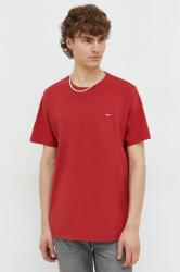 Levi's pamut póló piros, férfi, sima - piros XL