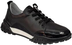 Vikotti Shoes Pantofi sport din piele naturala, Negru, Alb, VIK1645