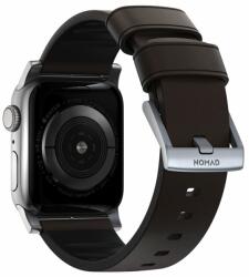 NOMAD Curea din piele rezistenta la apa NOMAD Active Pro compatibila cu Apple Watch 4/5/6/7/8/SE/Ultra 42/44/45/49mm Brown/Silver (NM1A4mSNW0)