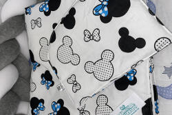 Plüss Kommandó Babaágynemű szett kék Mickey egeres mintával