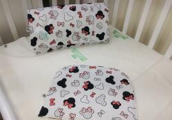 Plüss Kommandó Babaágynemű szett piros Mickey egeres mintával