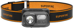 Rovo Lanterna LED pentru cap Superfire HL23, 220lm, 120m, 800mAh, Lumina rosie, incarcare USB-C, control miscare (HL23)