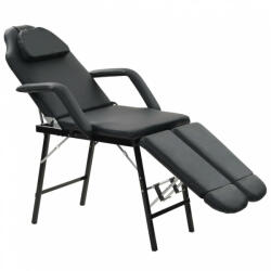 vidaXL hordozható fekete műbőr arckezelő szék 185 x 78 x 76 cm (110161) - balena