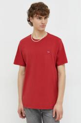 Levi's pamut póló piros, férfi, sima - piros S