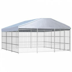 vidaXL kültéri kutyakennel tetővel 450 x 450 x 200 cm (144627)