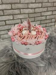 LUX&BOX Adventi asztaldísz Box - karácsonyi dekoráció - rózsaszín LED világítással