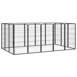 vidaXL 16-paneles fekete porszórt acél kutyakennel 50 x 100 cm (3115960)