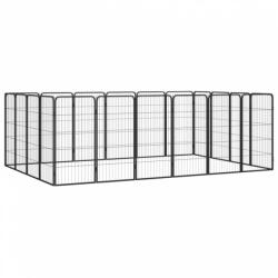 vidaXL 20-paneles fekete porszórt acél kutyakennel 50 x 100 cm (3115961)
