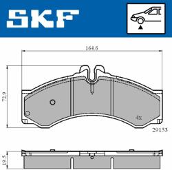 SKF set placute frana, frana disc SKF VKBP 80251