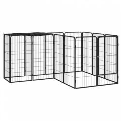 vidaXL 14 paneles fekete porszórt acél kutyakennel 50 x 100 cm (3115949)