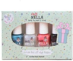 Miss Nella Set 4 lacuri de unghii copii, Miss Nella, Party Colletiion, non-toxice, 4ml x 4
