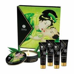 SHUNGA Geisha - zöld teás síkosító, masszázsolaj és gyertya szett (5 részes) - - kapszulacenter