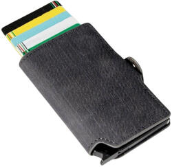  Fekete pop-up mini pénztárca, kártyatartó 10, 2×7 cm (PU-1031-BLACK)