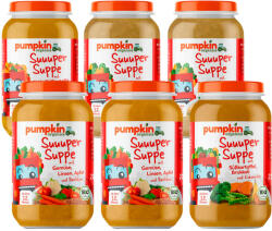 Pumpkin Organics "Suuper Suppe" BIO Zöldséges Menü csomagajánlat 12. hó+ 6x 210 ml