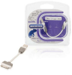 Bandridge Szinkron és Töltő Kábel Apple Dock 30-Pólusú - USB A Dugó 0.10 m Fehér