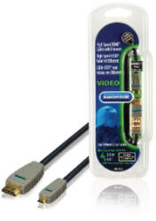 Bandridge Nagy Sebességű Hdmi Kábel Ethernettel HDMI Csatlakozó - HDMI Micro Dugasz 2.00 m Kék (BVL1702)