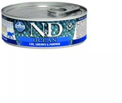 N&D Cat Ocean konzerv tőkehal&garnélarák sütőtökkel 70g